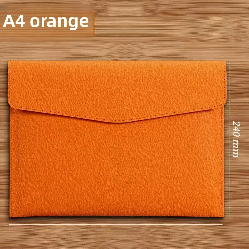 Thickened Leather File Bag Logo Printable A4 Waterproof Business Briefcase Document Folder Waterproof Document Bag for Office