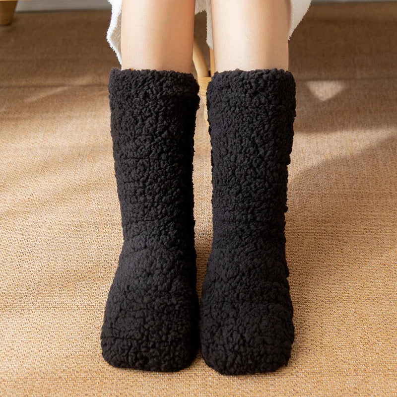 Thickened Thermal Socks Women Winter Warm Home Soft Thickened plus Velvet Sleeping anti Slip Floor Slipper Sock Halloween Gift