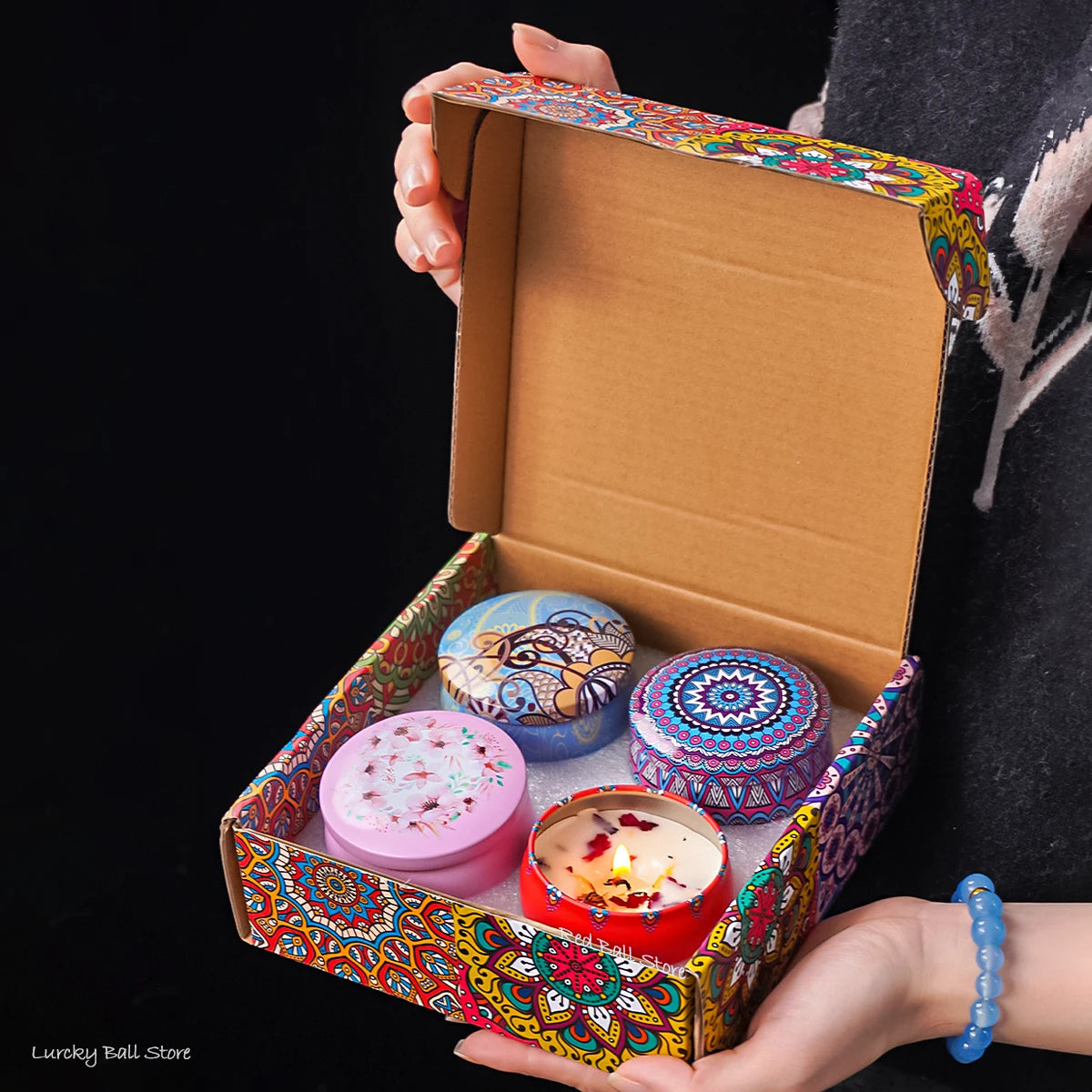 Coffret de 4 Bougies Parfumées – Ambiance Méditative & Chaleureuse