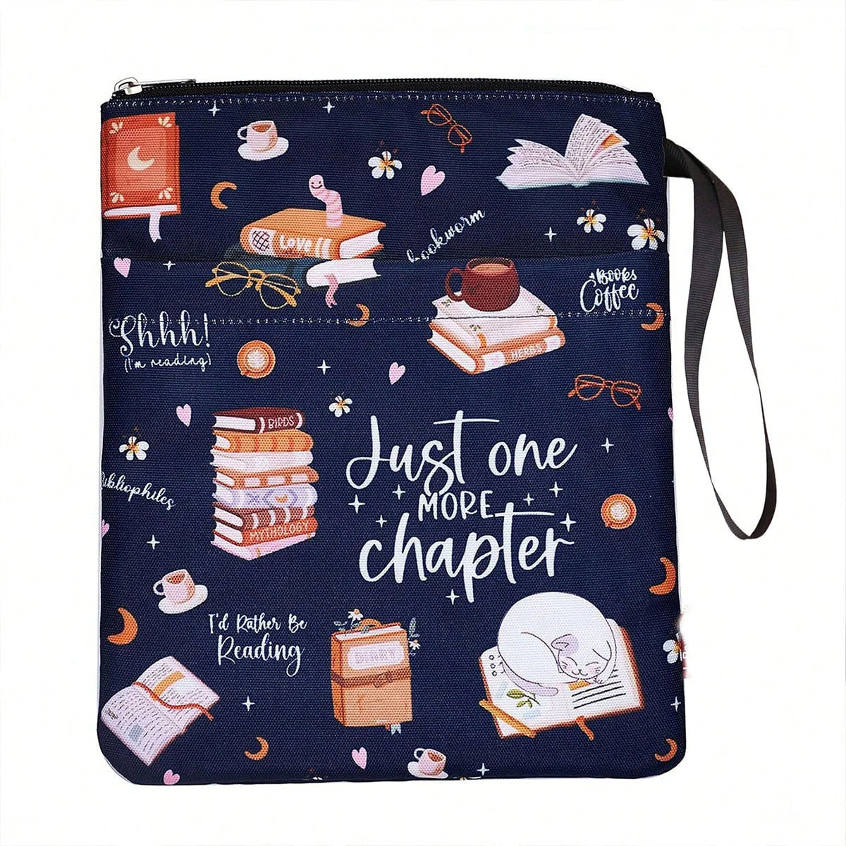 1 "Just Another Chapter" Book Cover with Zipper and Front Pocket - Humorous Illustration, Suitable for Paperback Book Cover