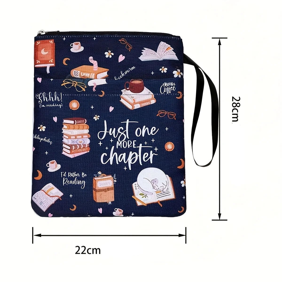 1 "Just Another Chapter" Book Cover with Zipper and Front Pocket - Humorous Illustration, Suitable for Paperback Book Cover