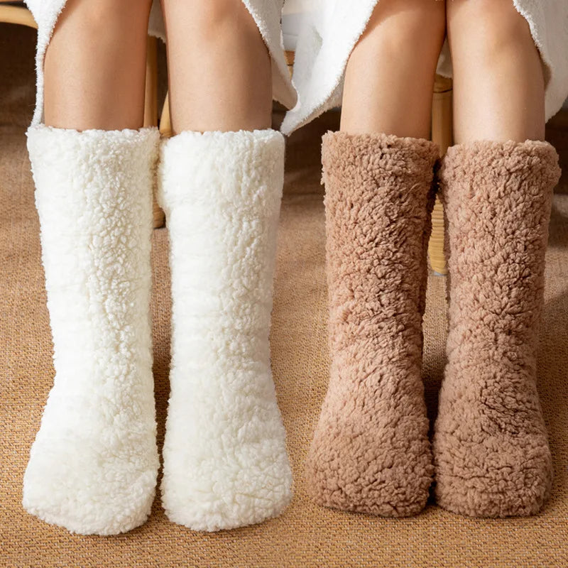 Thickened Thermal Socks Women Winter Warm Home Soft Thickened plus Velvet Sleeping anti Slip Floor Slipper Sock Halloween Gift
